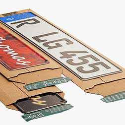 Wellpapp-Versandtaschen Kfz-Kennzeichen - 140×590× -50 mm innen