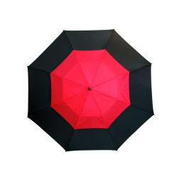Monsun - Fiberglas-Golfschirm - schwarz, rot