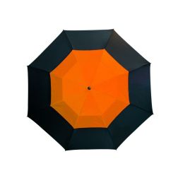 Monsun - Fiberglas-Golfschirm - schwarz, orange