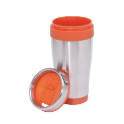 Lungo - Isolierbecher - silber, orange