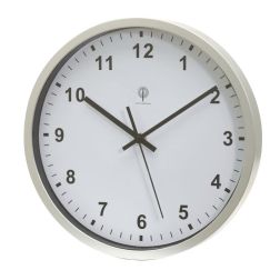 Neptune - Funk-Wanduhr - silber, weiß