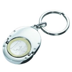 1 Euro holder - Schlüsselanhänger - silber