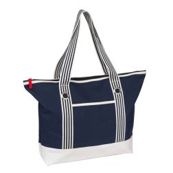 Marlene - Strandtasche - beige, marineblau