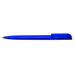 Retro - Halbtransparenter Drehkugelschreiber - blau